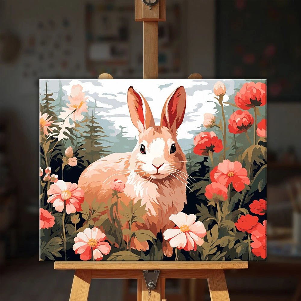 Meadow Bunny Bloom paint by numbers kit
