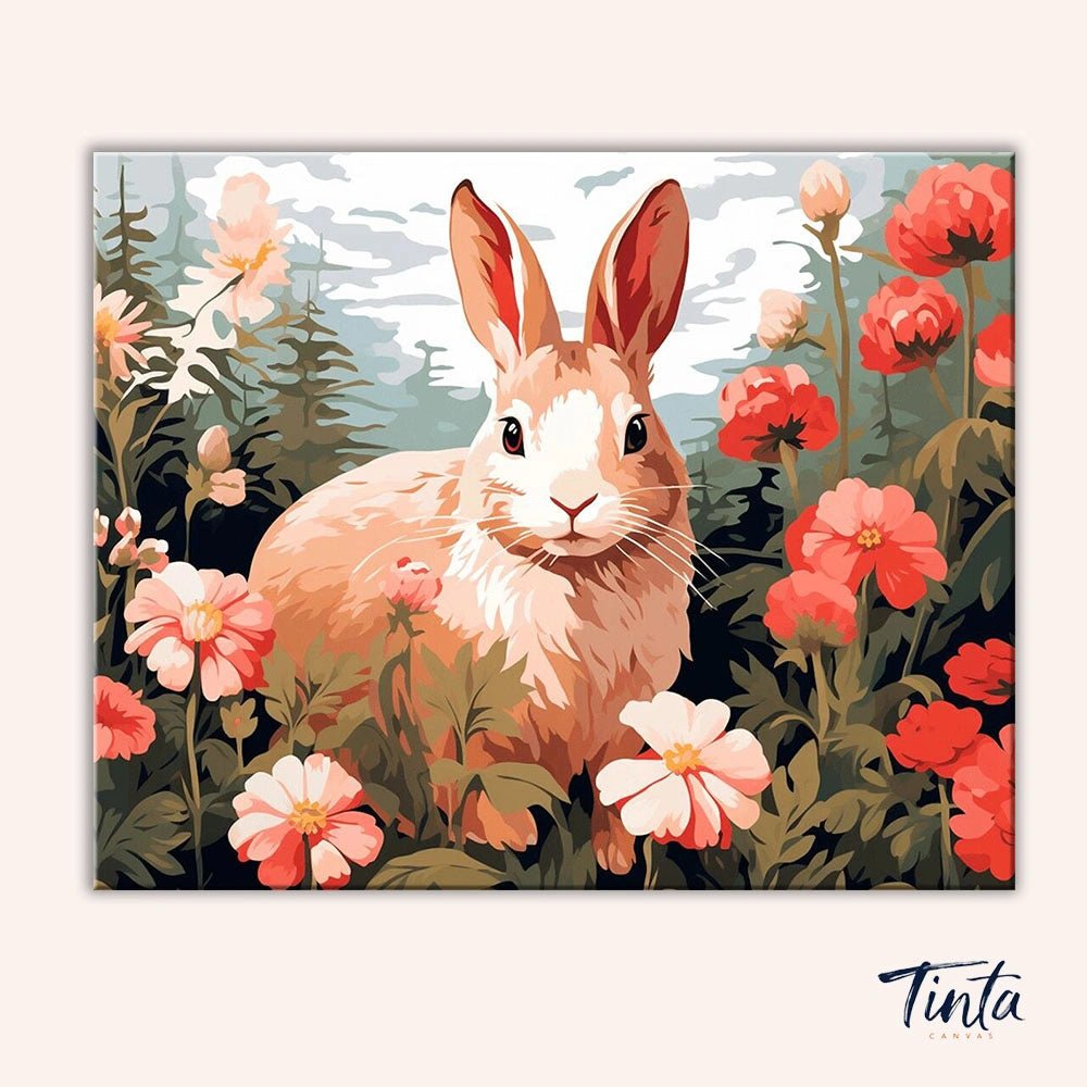 Meadow Bunny Bloom paint by numbers kit