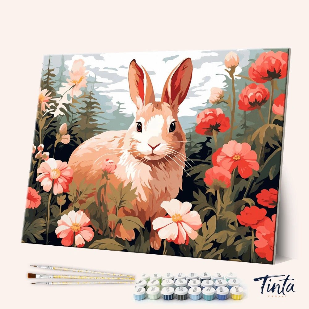 Meadow Bunny Bloom paint by numbers kit