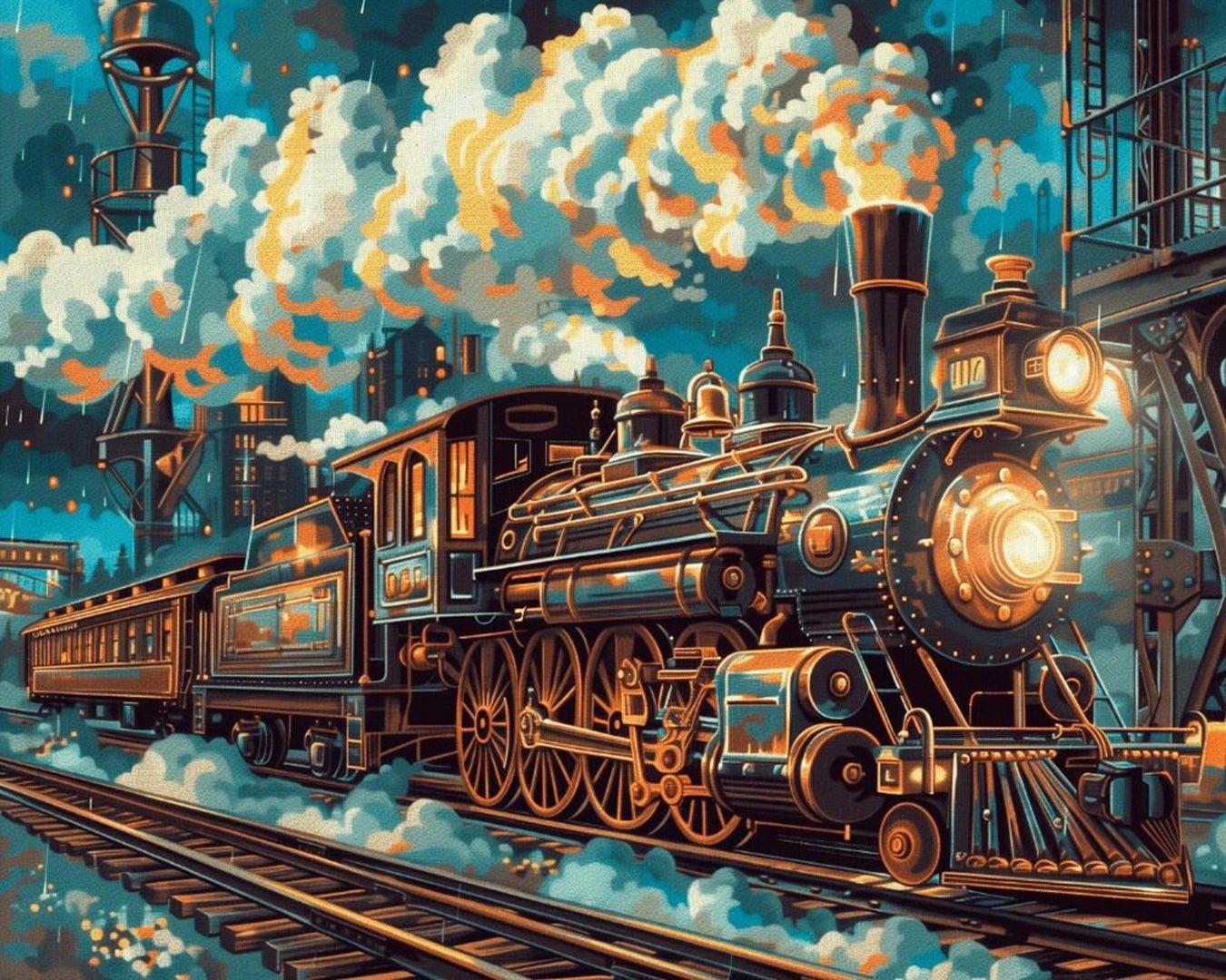 Midnight Steam Express paint by numbers kit