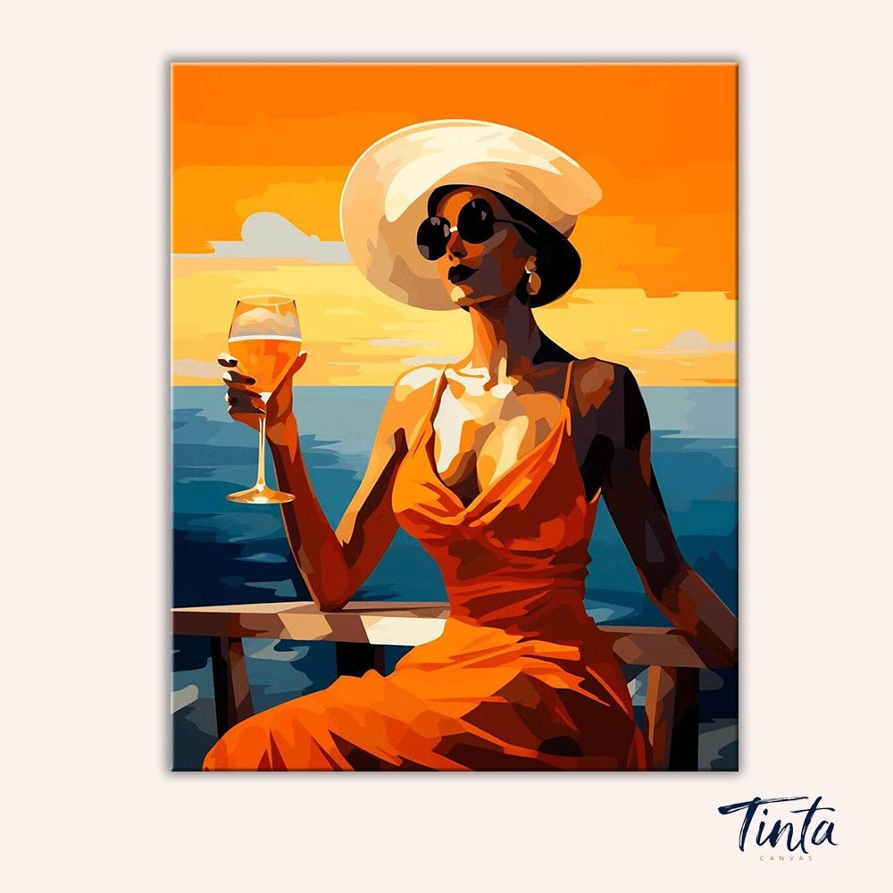 Art Deco Woman with a Glass paint by numbers kit