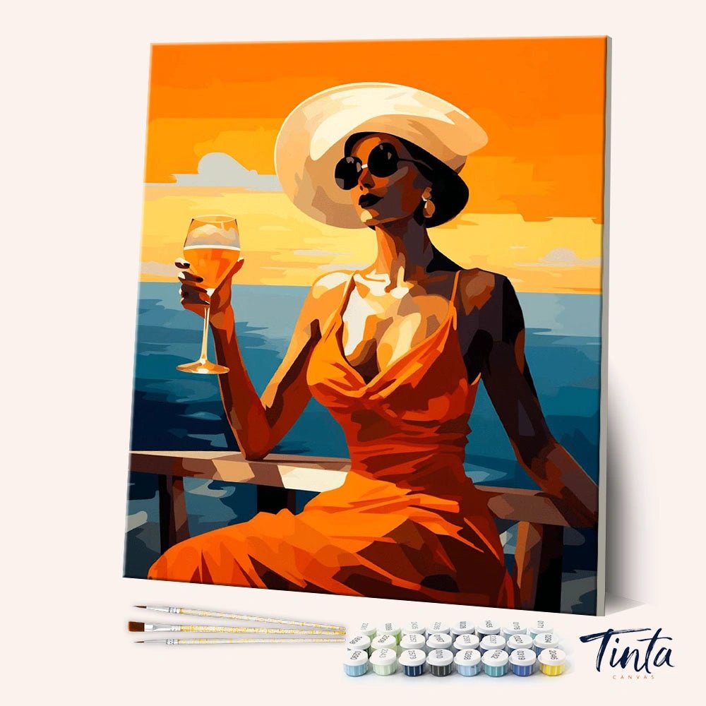 Art Deco Woman with a Glass paint by numbers kit