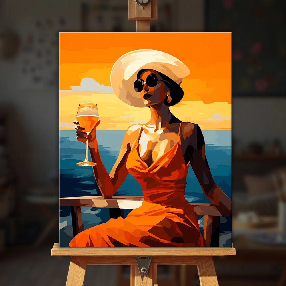 Art Deco Woman with a Glass paint by numbers kit