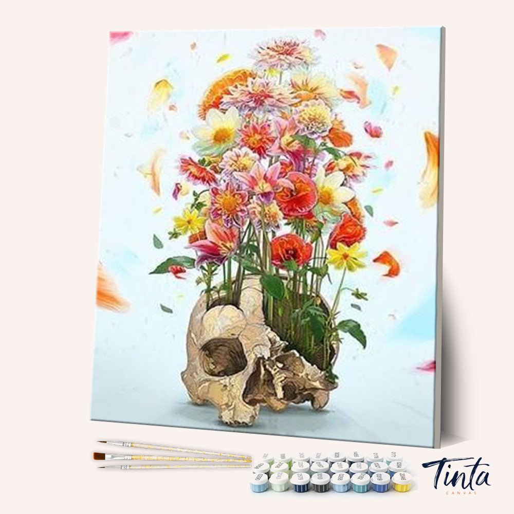 Skull Of Flowers paint by numbers kit