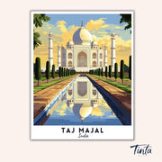 Taj Mahal - Travel Poster paint by numbers kit