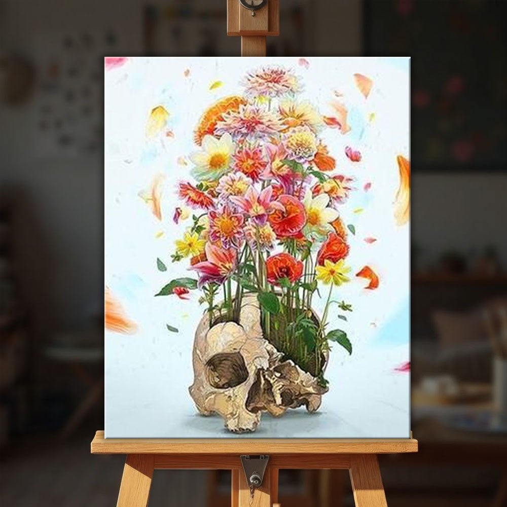 Skull Of Flowers paint by numbers kit