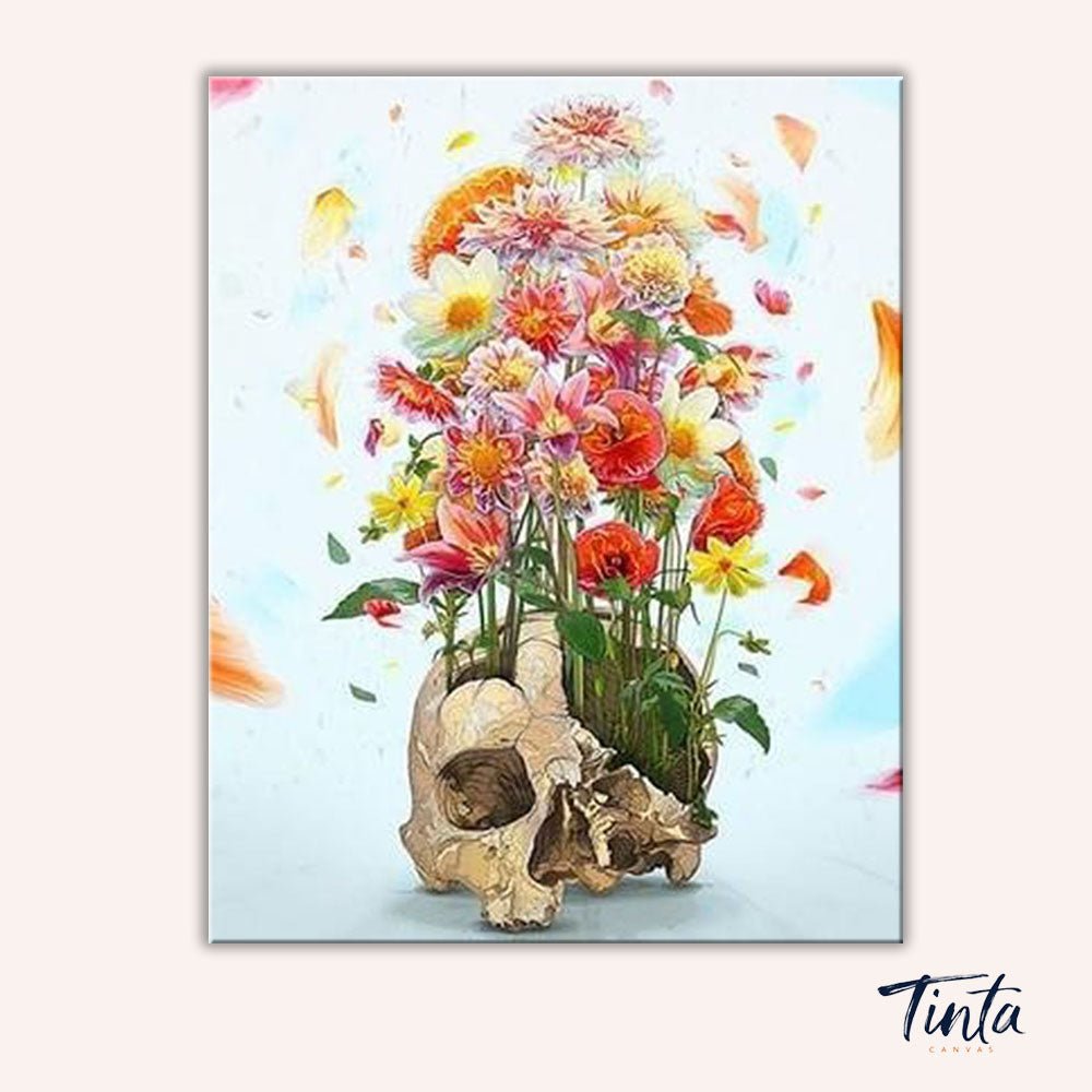 Skull Of Flowers paint by numbers kit
