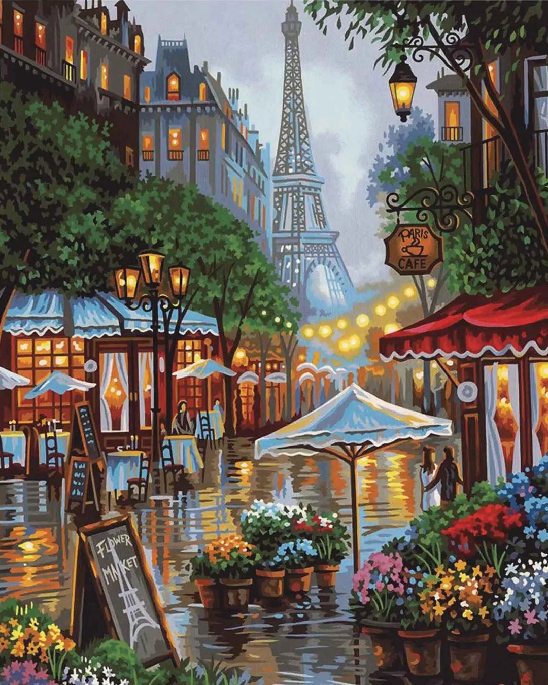 Springtime in Paris paint by numbers kit