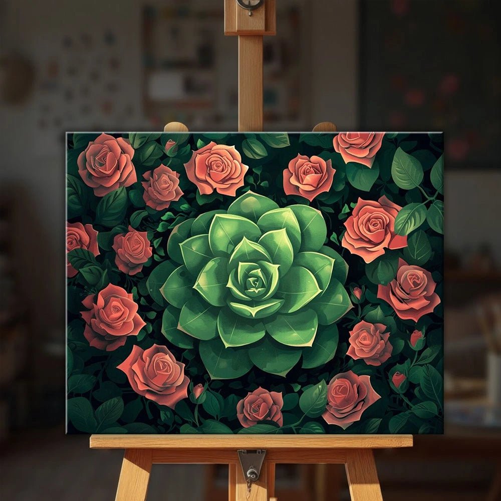 Emerald Bloom Rosette paint by numbers kit