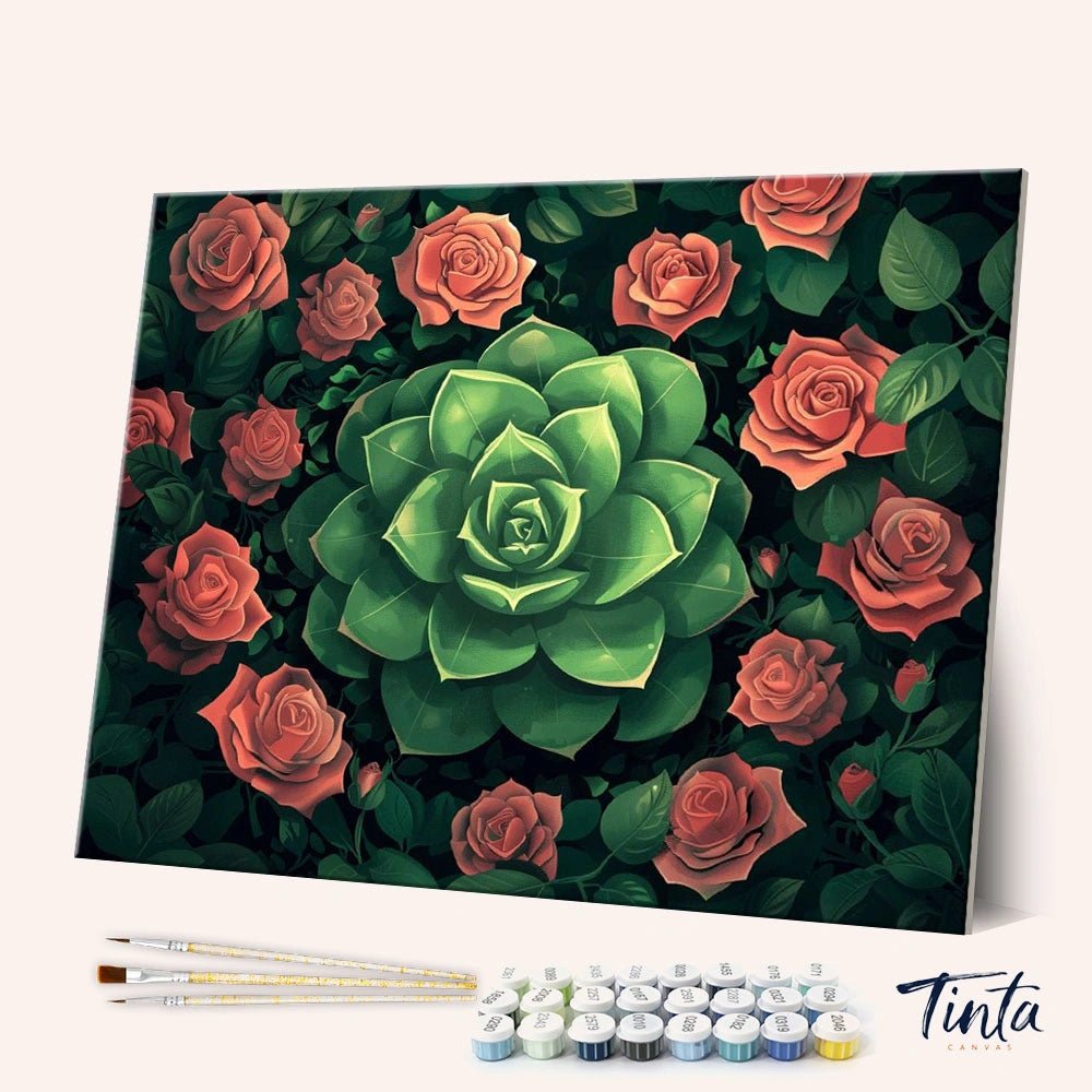 Emerald Bloom Rosette paint by numbers kit