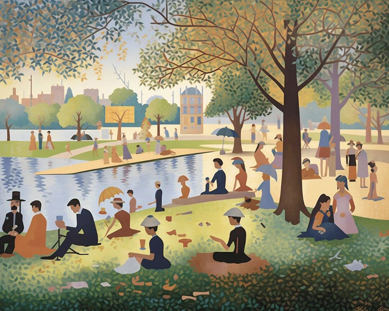 Afternoon by the River Park paint by numbers kit