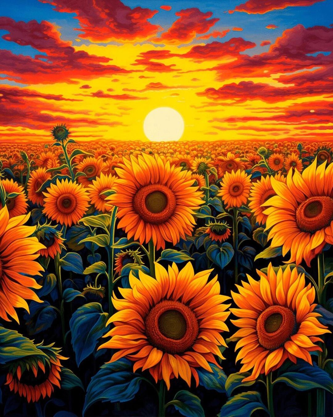 Golden Sunflower Horizon paint by numbers kit