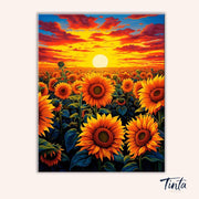 Golden Sunflower Horizon paint by numbers kit