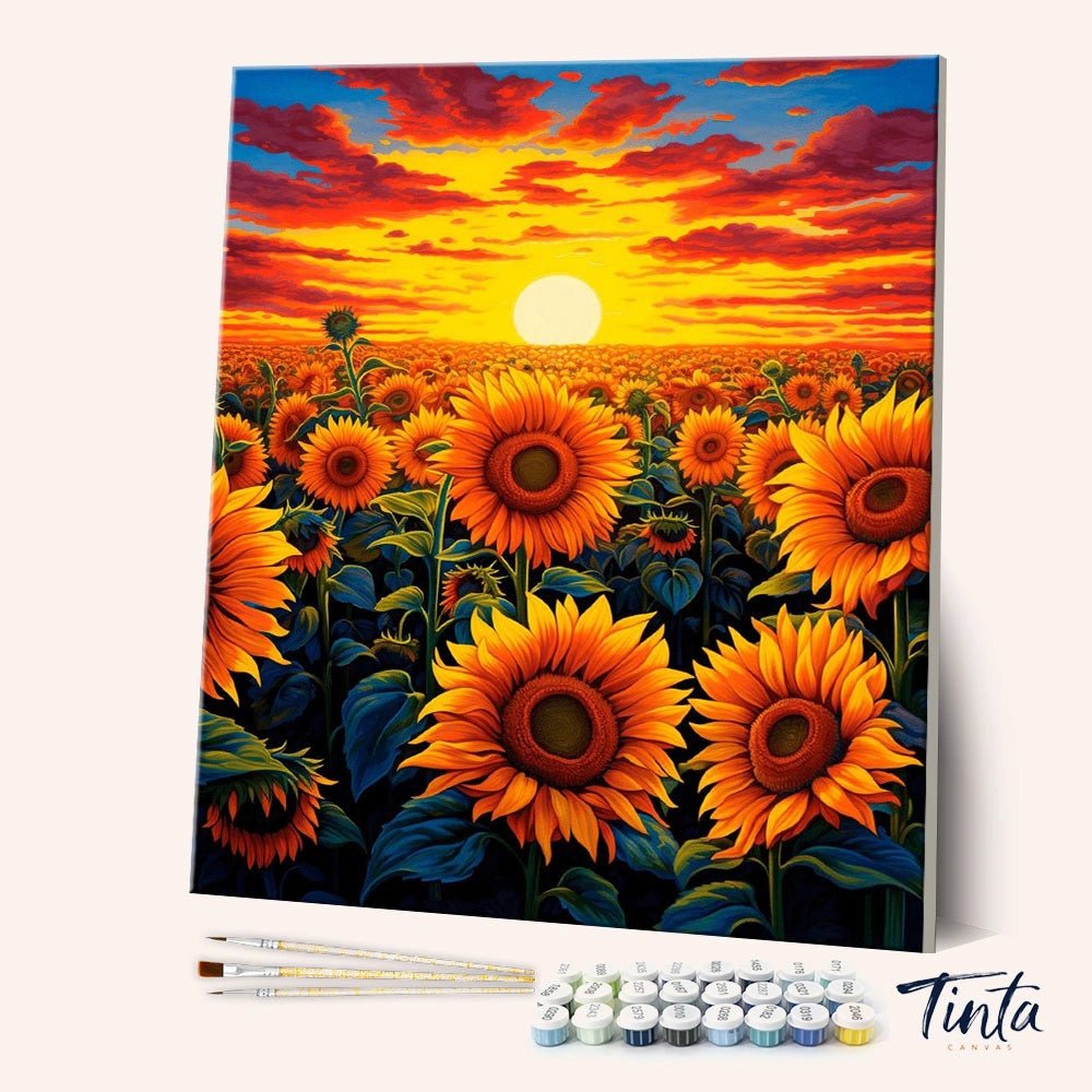 Golden Sunflower Horizon paint by numbers kit