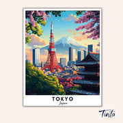 Tokyo - Travel Poster paint by numbers kit