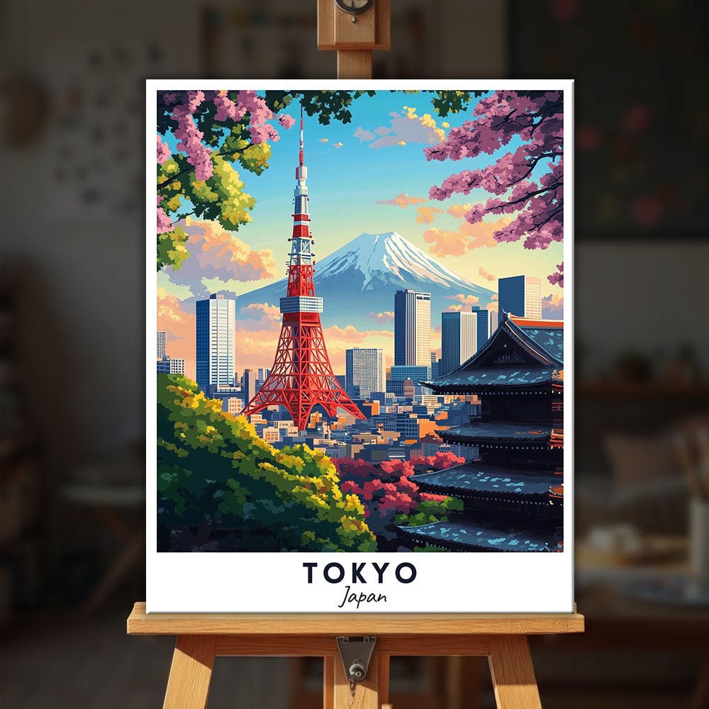 Tokyo - Travel Poster paint by numbers kit