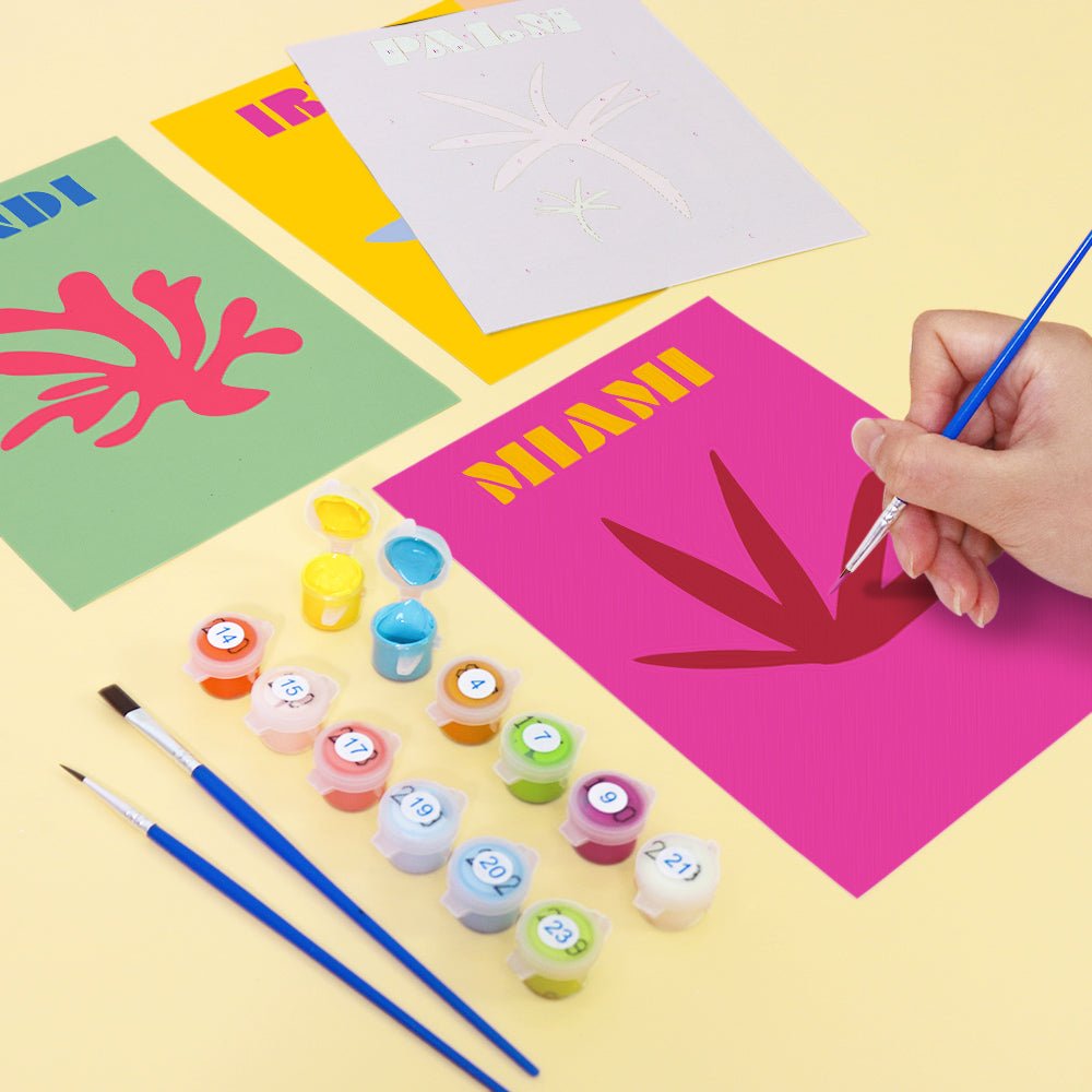 Island Icons Escape - Mini Paint by Numbers Kit (6 Pieces) paint by numbers kit