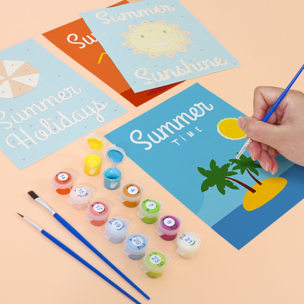 Sunshine Days Delight - Mini Paint by Numbers Kit (6 Pieces) paint by numbers kit