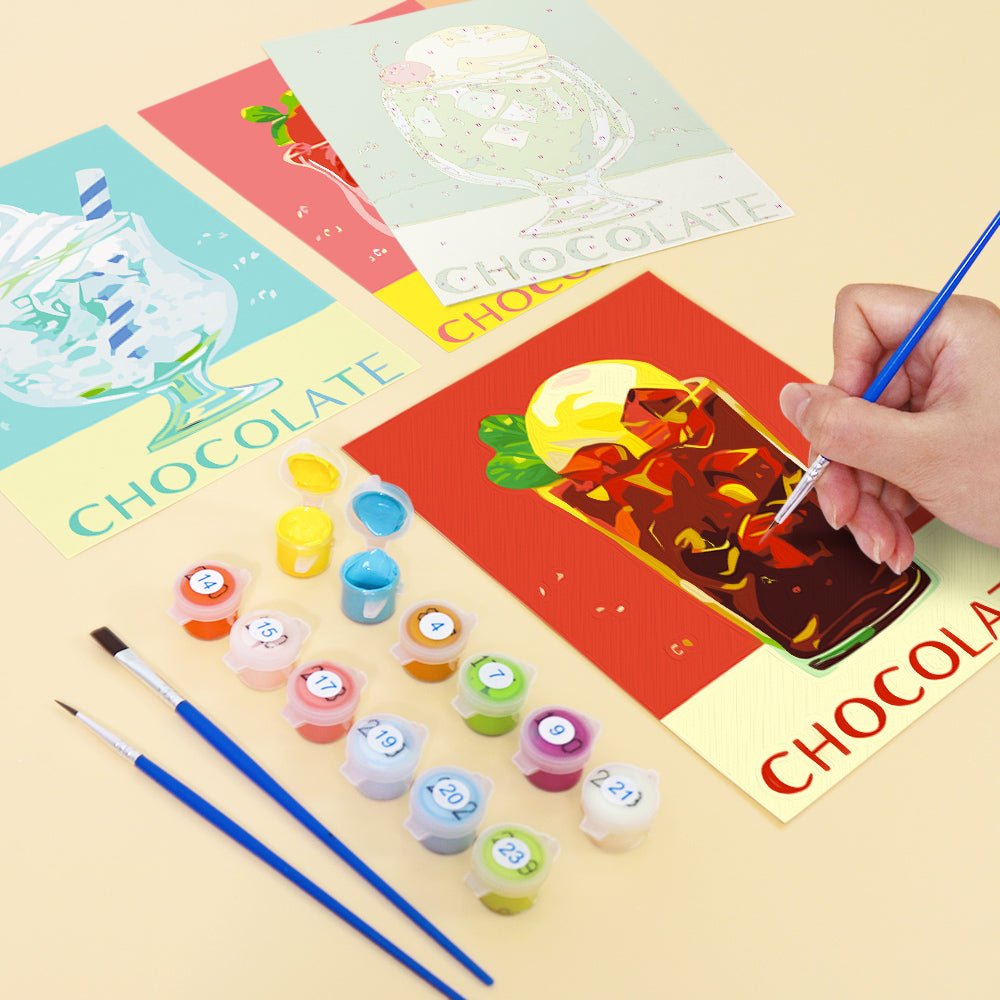 Chocolate Treats - Mini Paint by Numbers Kit (6 Pieces) paint by numbers kit
