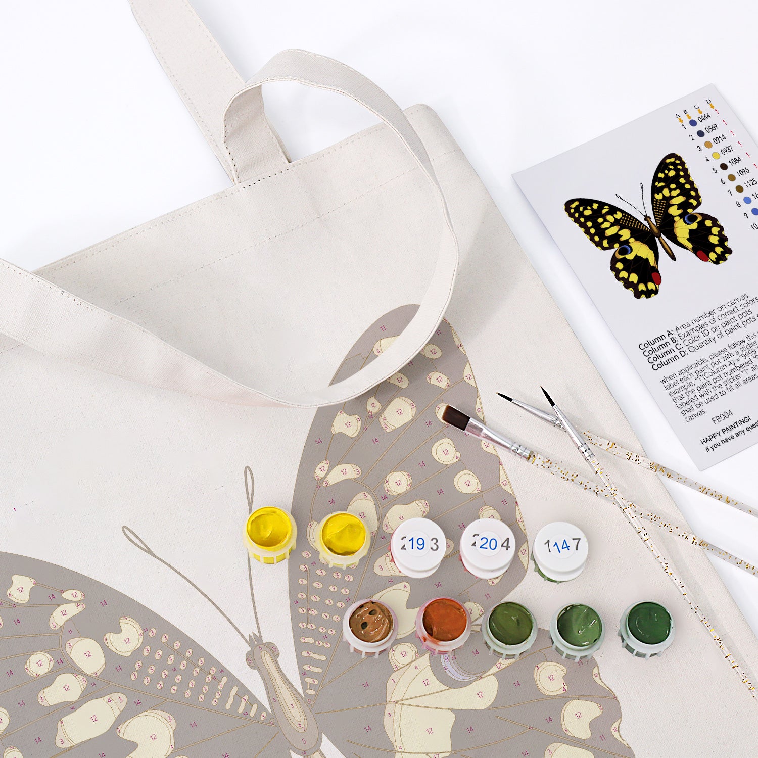 Midnight Butterfly Carry Bag paint by numbers kit
