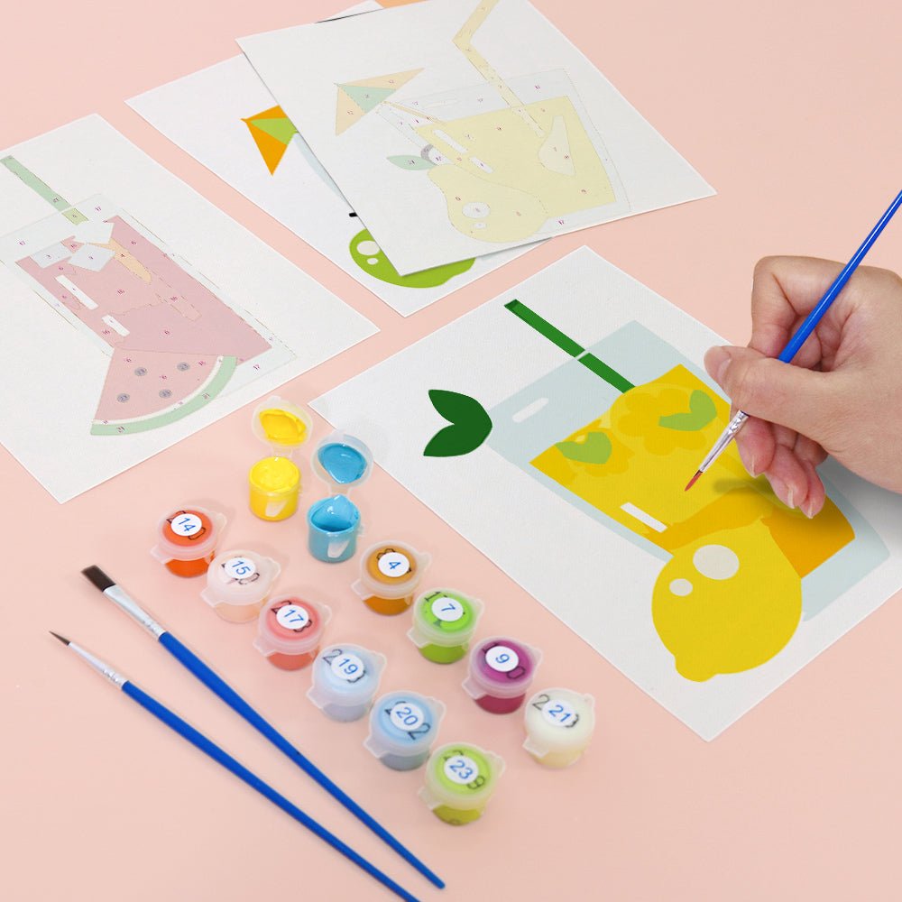 Fresh Juice Moments - Mini Paint by Numbers Kit (6 Pieces) paint by numbers kit