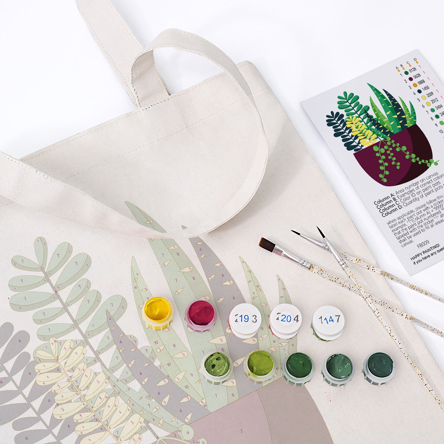 Urban Plant Carry Bag paint by numbers kit