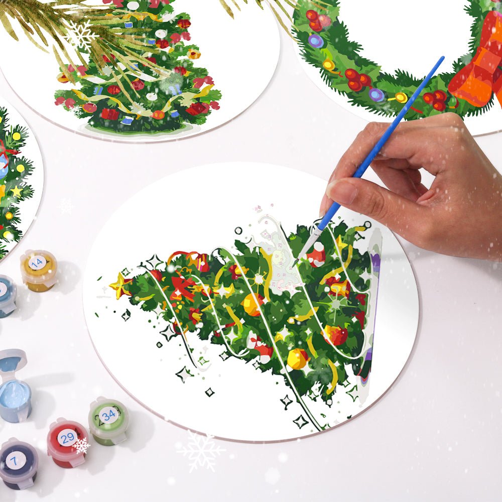 Evergreen Celebration (4 Pieces) paint by numbers kit