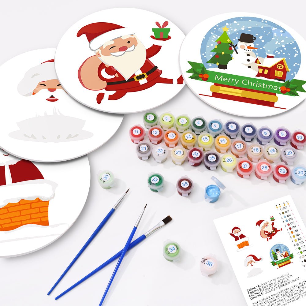 Santa’s Merry Moments (4 Pieces) paint by numbers kit