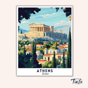 Athens - Travel Poster paint by numbers kit