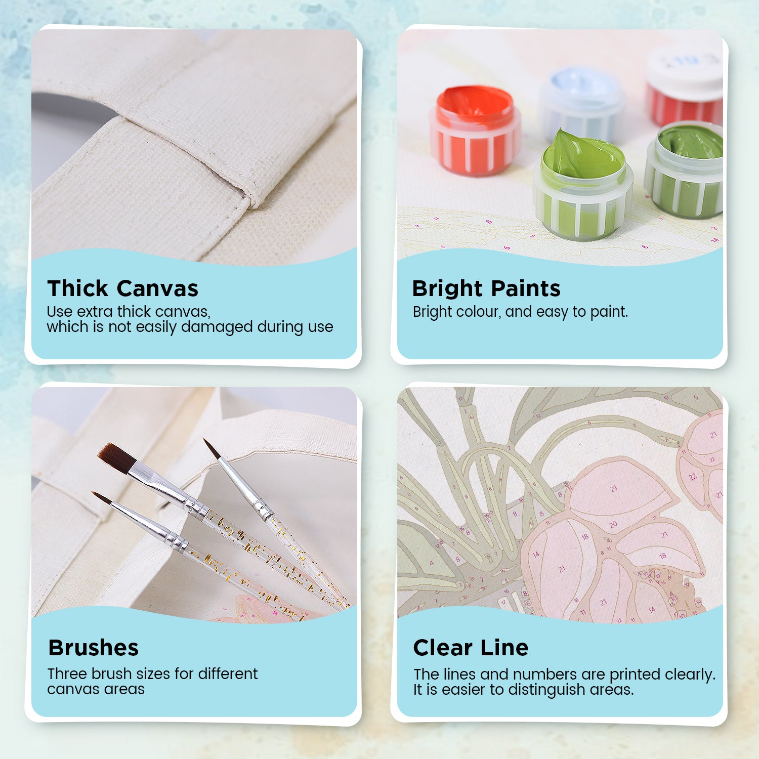 Blush Bloom Carry Bag paint by numbers kit