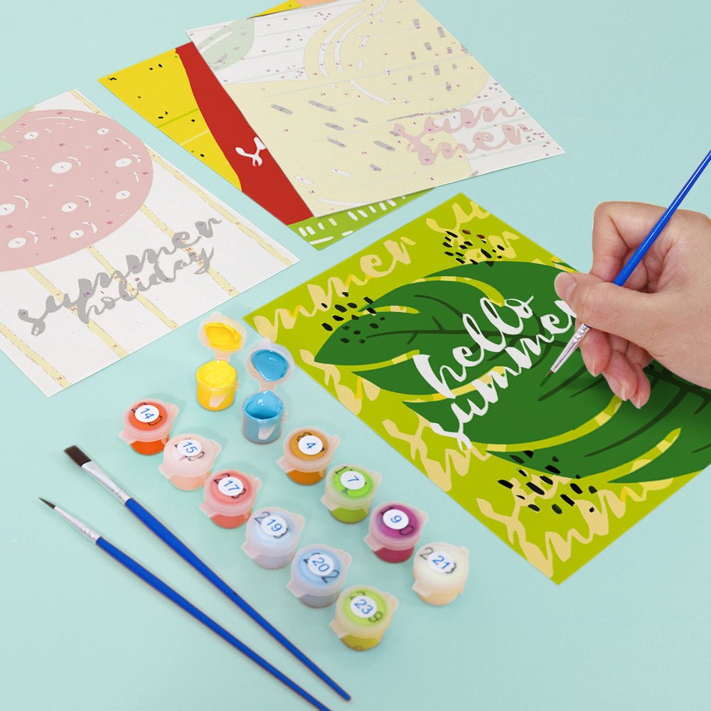 Sweet Summer Joy - Mini Paint by Numbers Kit (6 Pieces) paint by numbers kit