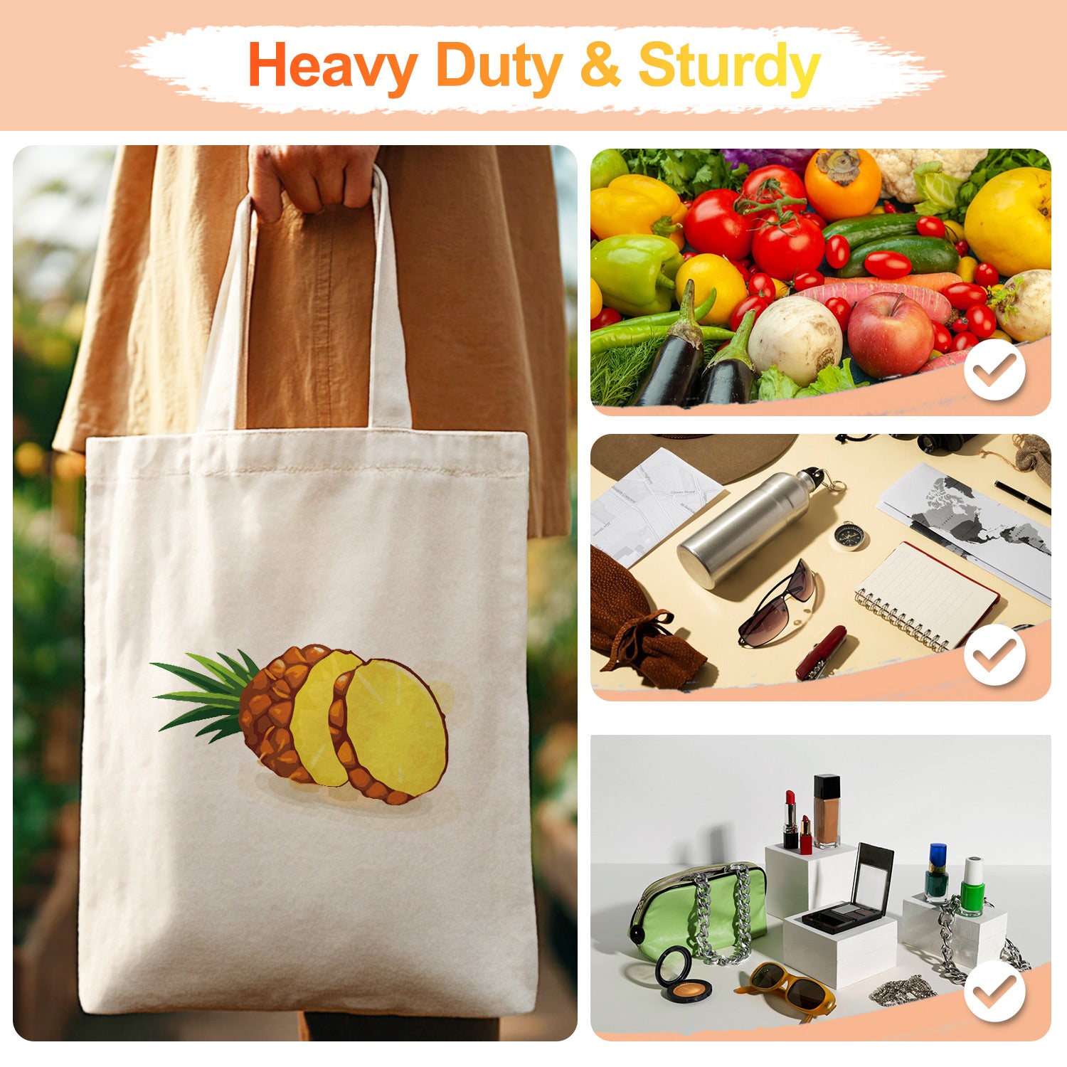 Tropical Pineapple Carry Bag paint by numbers kit