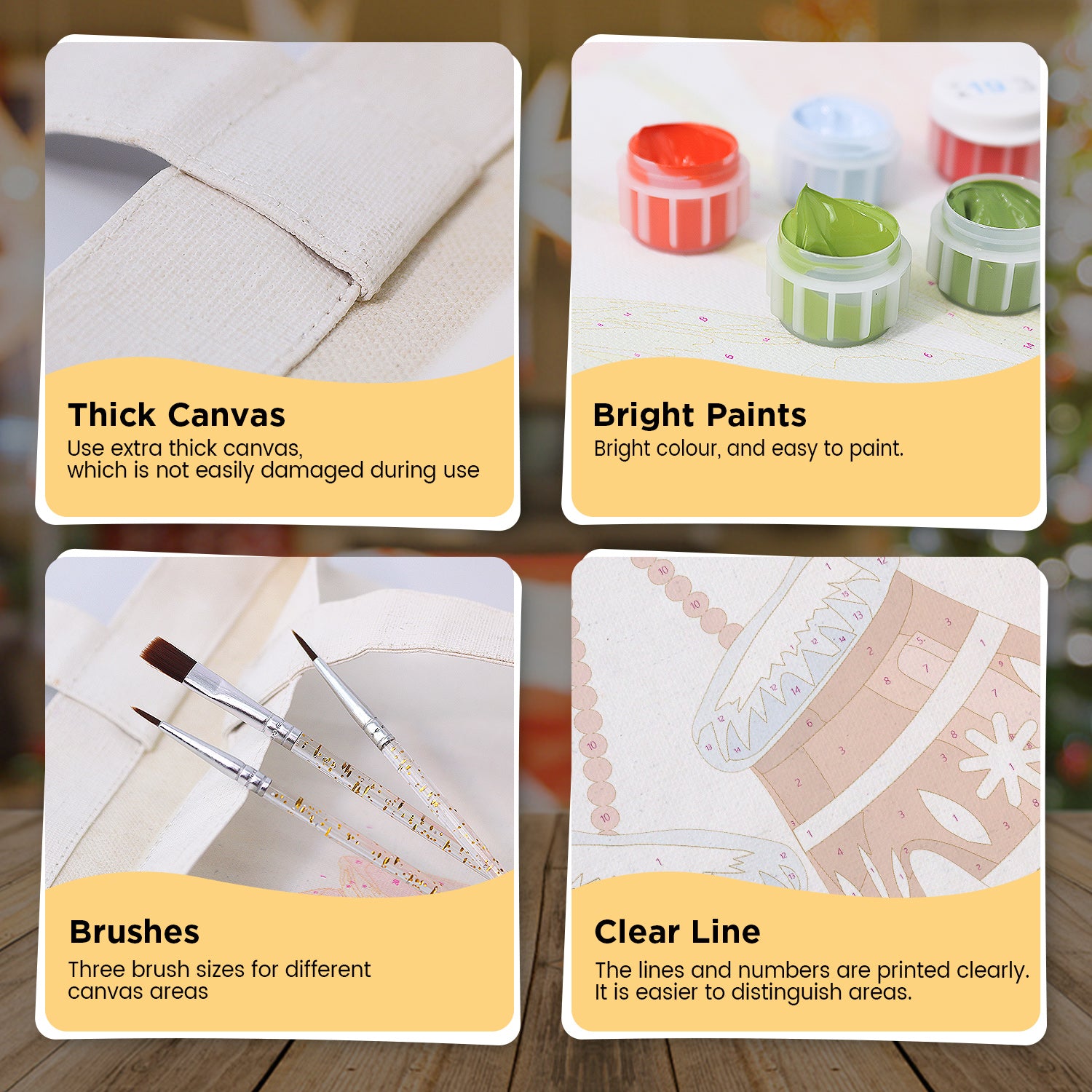 Festive Mittens Carry Bag paint by numbers kit