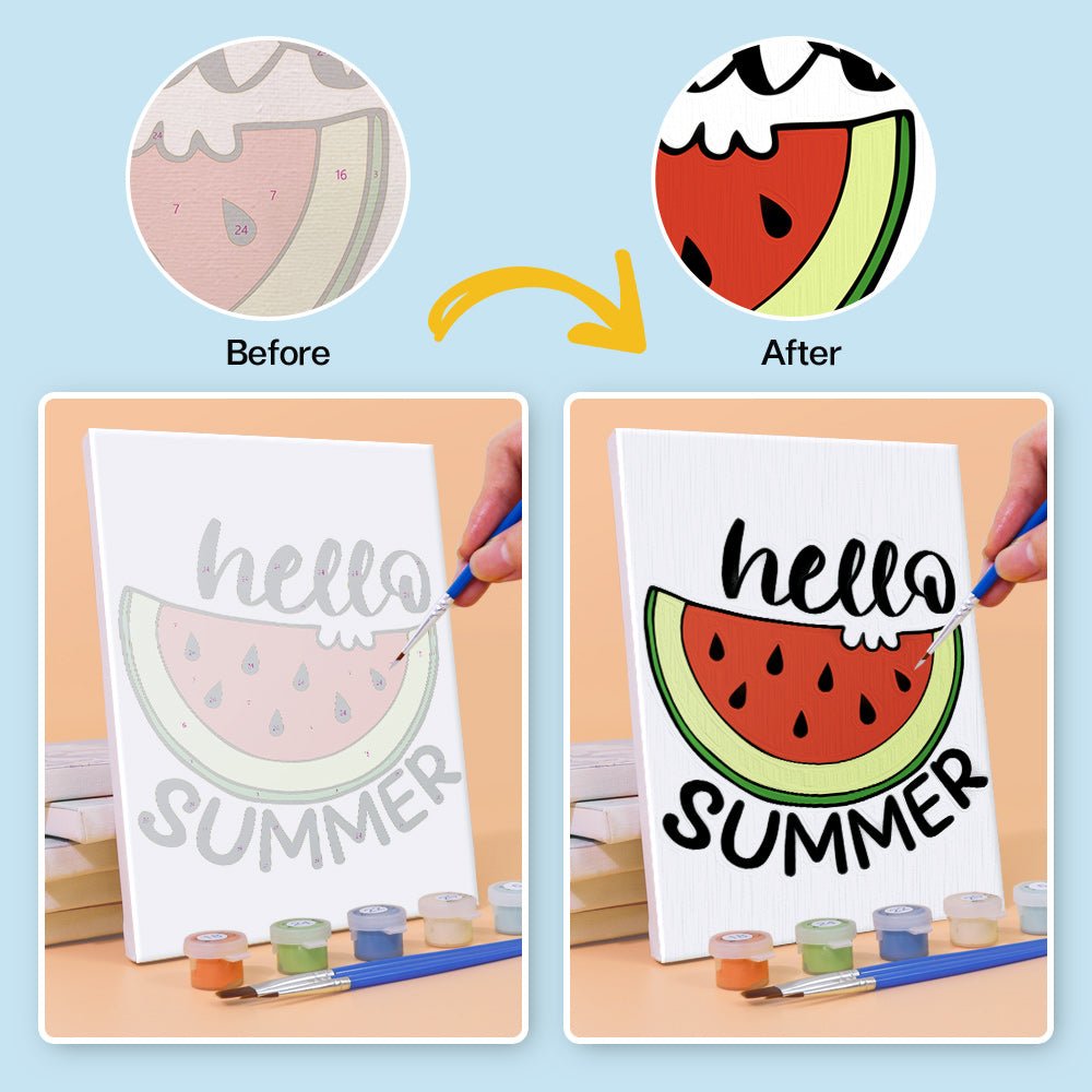Hello Summer Melon - Mini Paint by Numbers Kit (6 Pieces) paint by numbers kit