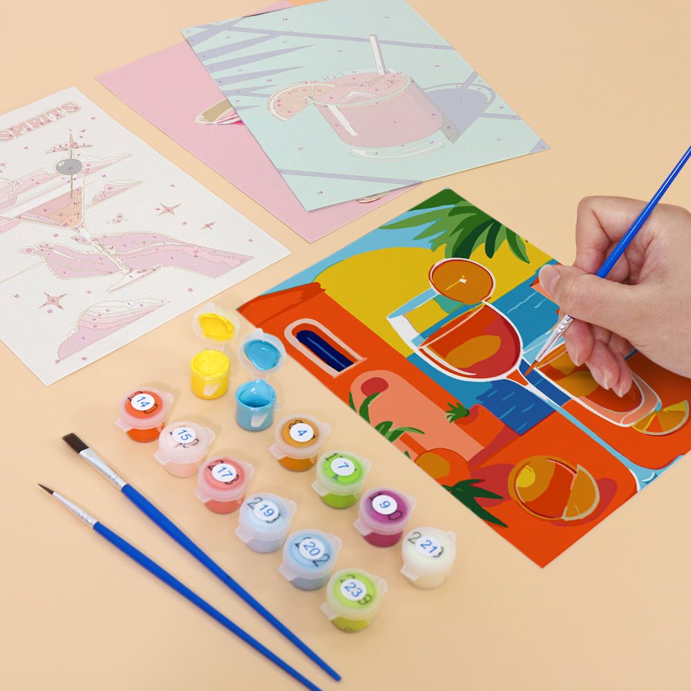 Rosé Hour Reverie - Mini Paint by Numbers Kit (6 Pieces) paint by numbers kit