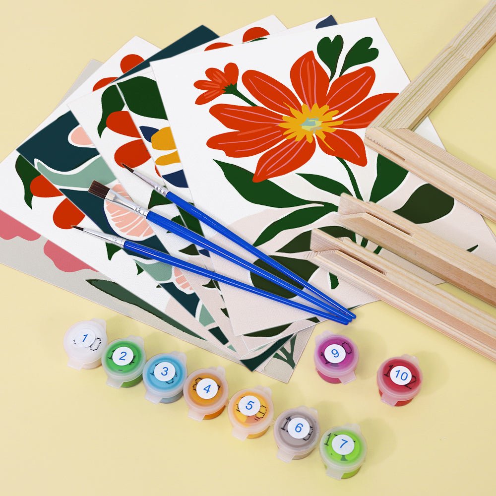 Golden Garden Reverie - Mini Paint by Numbers Kit (6 Piece paint by numbers kit