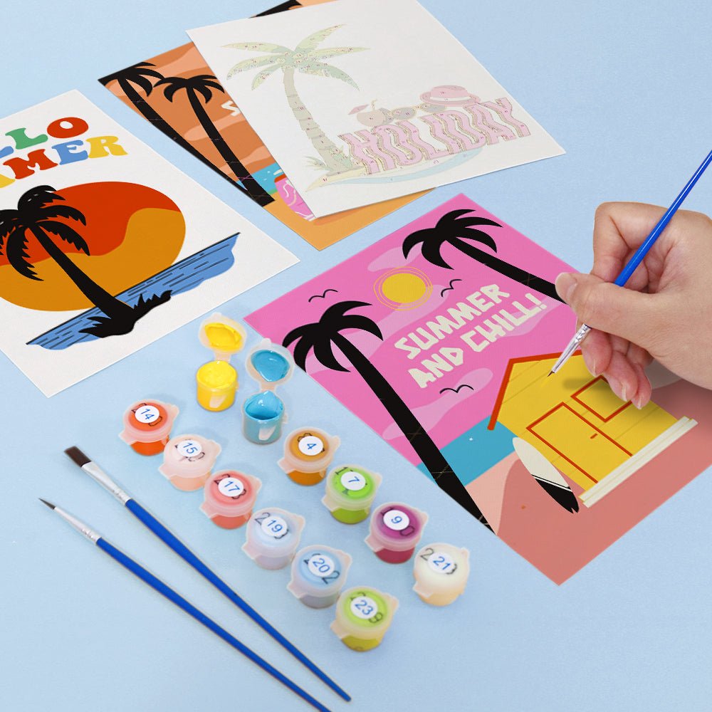 Endless Summer Escape - Mini Paint by Numbers Kit (6 Pieces) paint by numbers kit