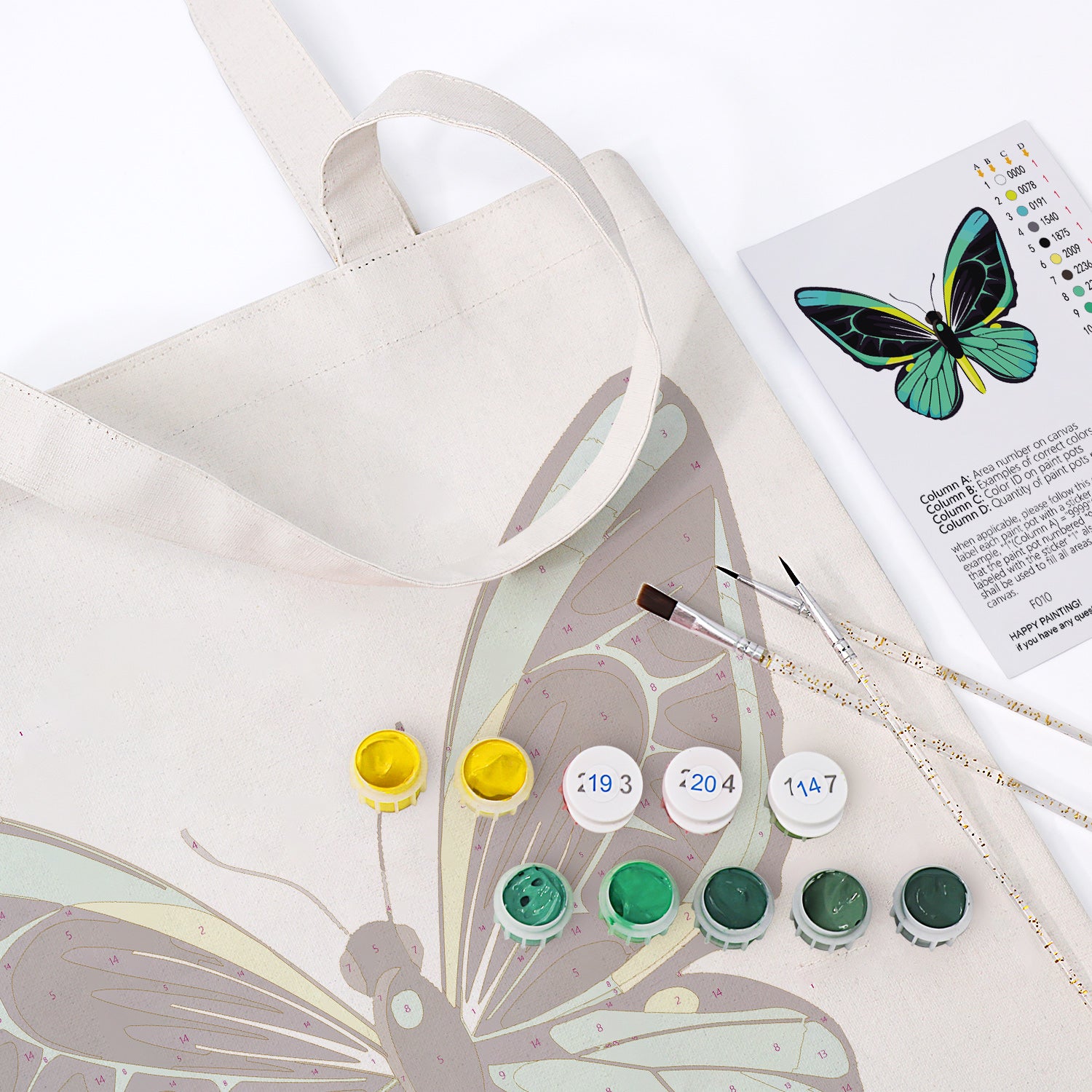 Emerald Wing Carry Bag paint by numbers kit