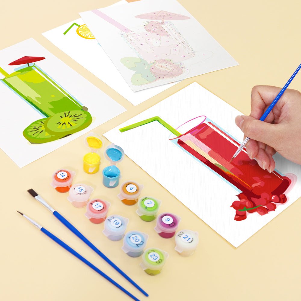 Fresh Juice - Mini Paint by Numbers Kit (6 Pieces) paint by numbers kit