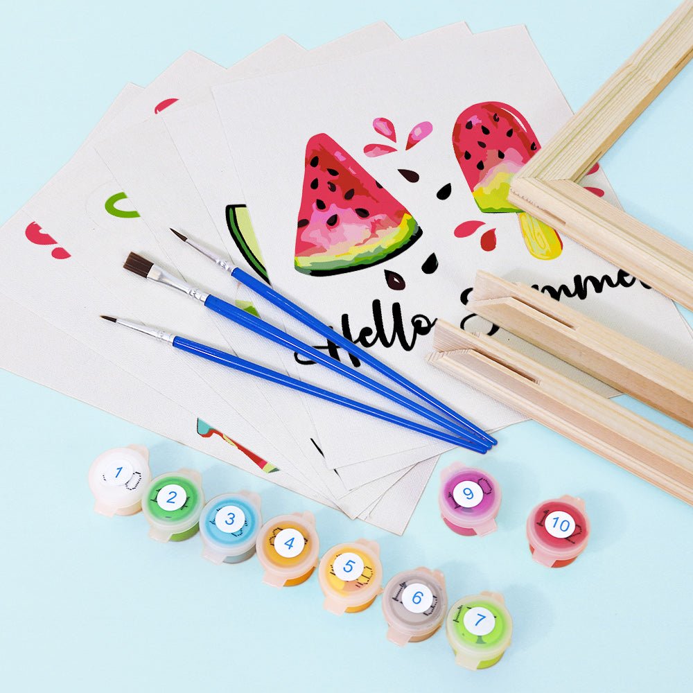 Hello Summer Melon - Mini Paint by Numbers Kit (6 Pieces) paint by numbers kit