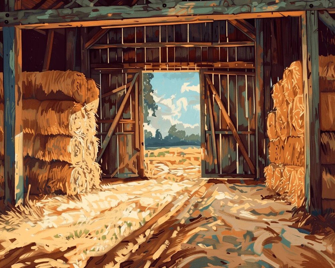 Sunlit Barn Passage paint by numbers kit