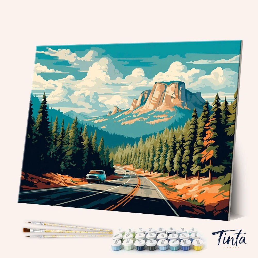 Mountain Highway Vista paint by numbers kit