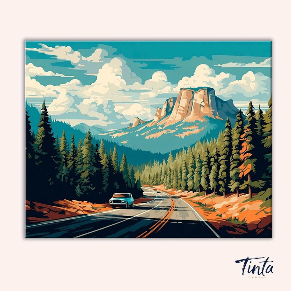 Mountain Highway Vista paint by numbers kit