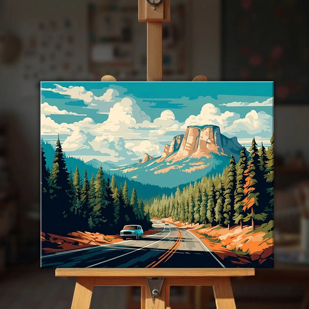 Mountain Highway Vista paint by numbers kit