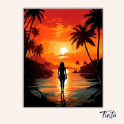 Sunset Silhouette Walk paint by numbers kit
