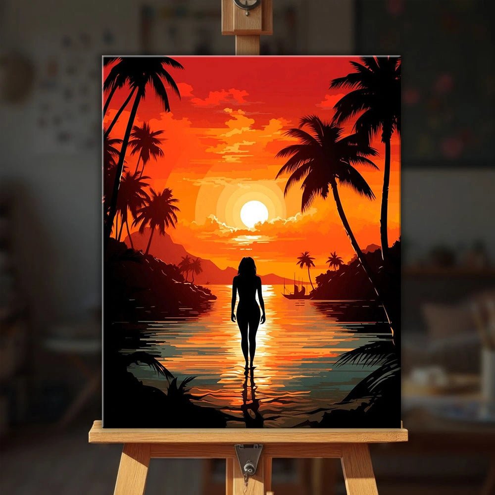 Sunset Silhouette Walk paint by numbers kit
