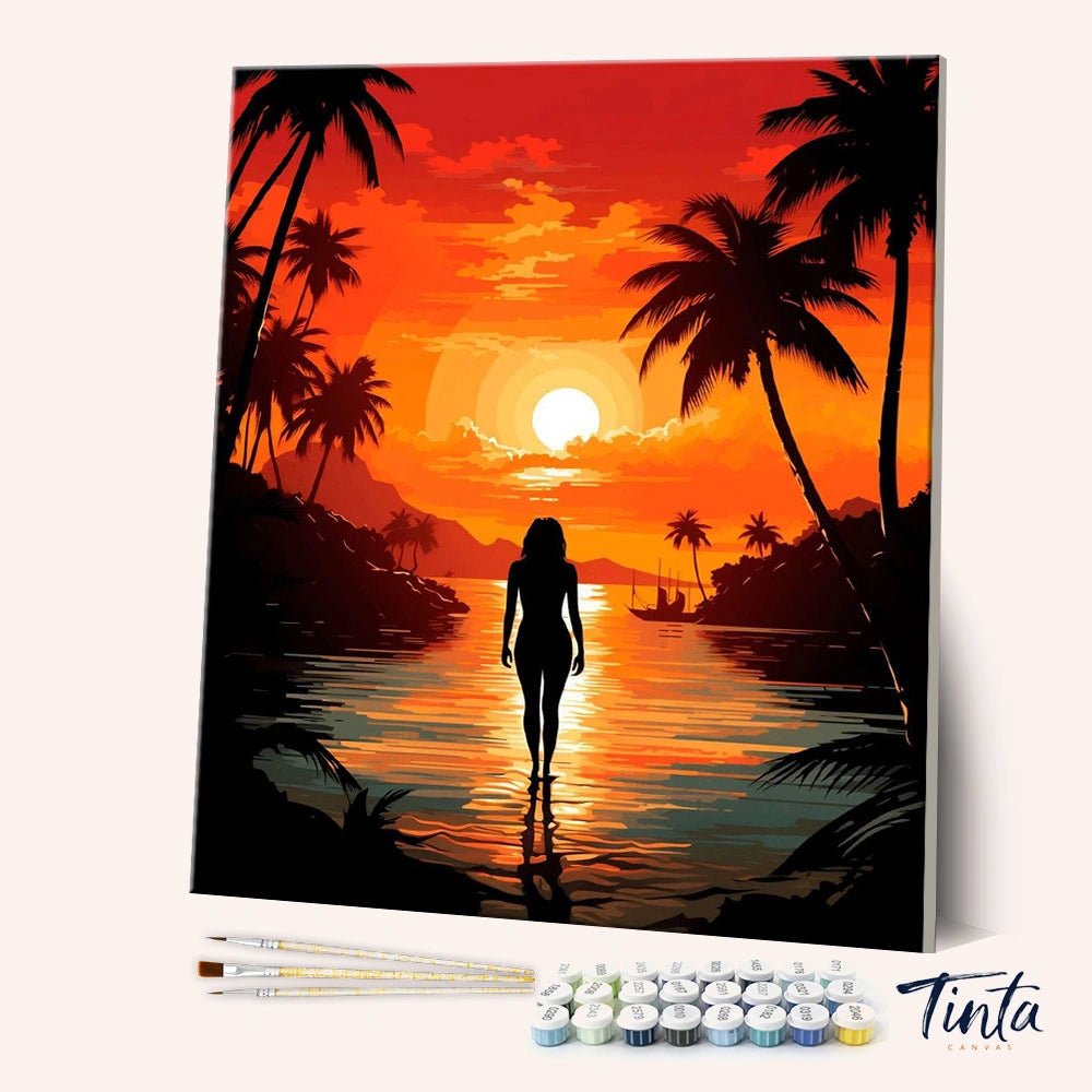 Sunset Silhouette Walk paint by numbers kit