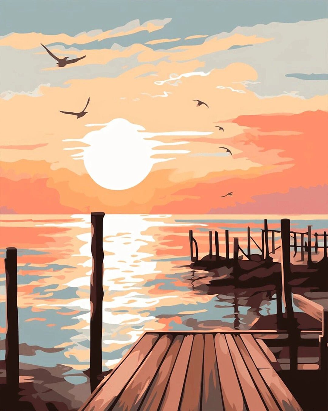 Sunset Dock paint by numbers kit