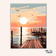 Sunset Dock paint by numbers kit