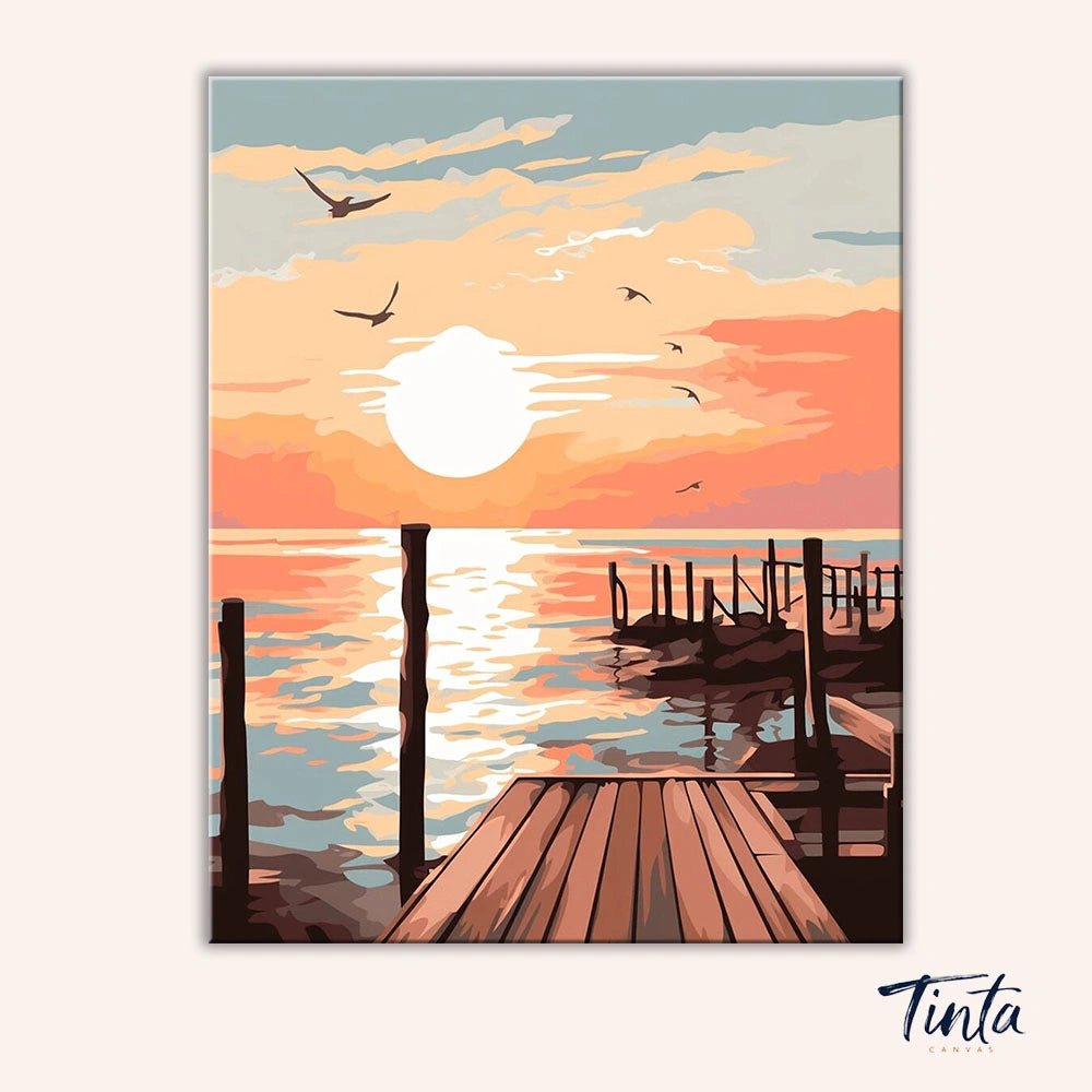 Sunset Dock paint by numbers kit